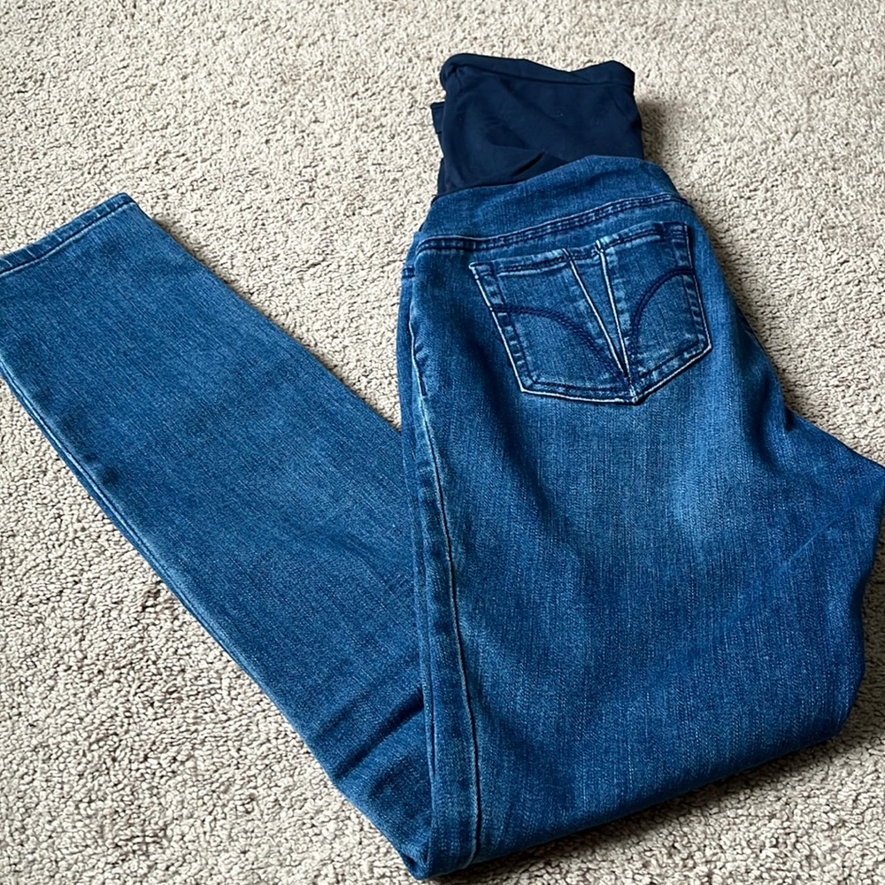 Indigo blue maternity jeans